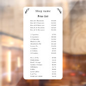 白い窓の装飾シール価格表 ウィンドウサイン (シート2)