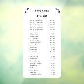 白い窓の装飾フィルム - 価格リスト ウィンドウサイン (シート3)