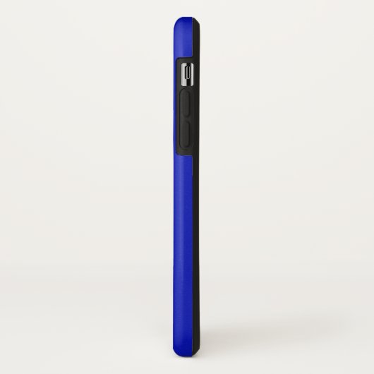 白い競争のストライプが付いている滑らかで及び堅い青 Case-Mate iPhoneケース (裏面/左)