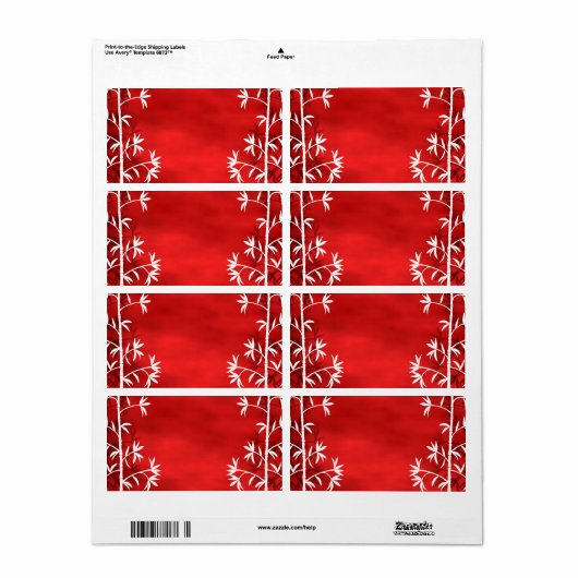 白い竹赤 ラベル (フルシート)