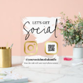 白い筆跡フェイク金ゴールドが社会に アクリルサイン (ウェディング)