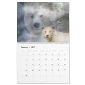 白い精神動物の芸術のカレンダー カレンダー (2月 2027)