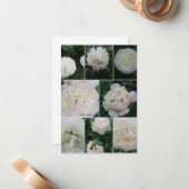 白い紅色のコラージュ ノートカード (正面/裏面インサイチュ)