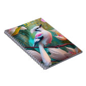 白い紋付き赤面胸ファンタジー鳥 ノートブック (右側)