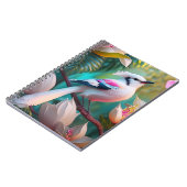 白い紋付き赤面胸ファンタジー鳥 ノートブック (左側)