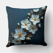 🌼 白い紙の花のインテリアアクセント 🌼 クッション (裏面)