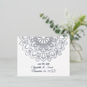 白い紙カットマンダラ日付ポストカードを保存 箔シーズンポストカード (立ち正面)