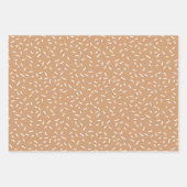 白い紙吹雪が茶色に振りかける ラッピングペーパーシート (正面2)