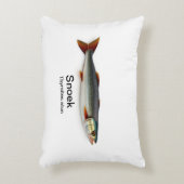 白い素地で魚をスヌークする アクセントクッション (正面(垂直))