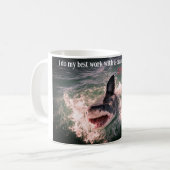 白い素晴らしサメの漂流 コーヒーマグカップ (正面左)