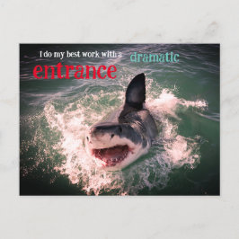 白い素晴らしサメの漂流 シーズンポストカード