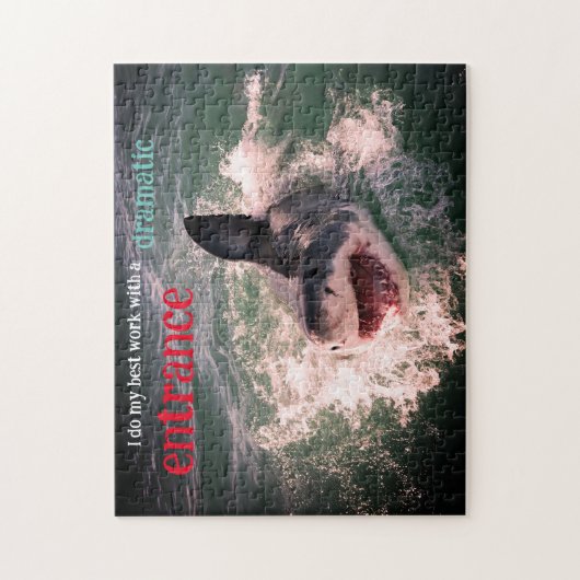 白い素晴らしサメの漂流 ジグソーパズル (縦)