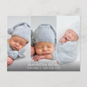 白い素晴らしHeron 3写真誕生のお知らせ ポストカード (正面)