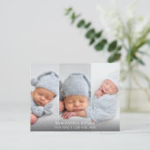 白い素晴らしHeron 3写真誕生のお知らせ ポストカード (スタンド正面)