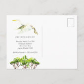 白い素晴らしHeron 4写真誕生のお知らせ ポストカード (裏面)