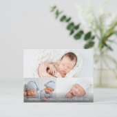 白い素晴らしHeron 4写真誕生のお知らせ ポストカード (スタンド正面)