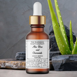 白い素朴なスポイトまたは化粧品ボトルラベル ラベル