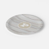 白い素朴ウッドシャビーシックなクラフト結婚ズ ペーパープレート (アングル)