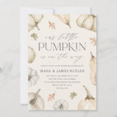 白い素朴カボチャが1つの赤ちゃんシャワーに 招待状 (正面)