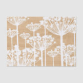 白い素朴タンポポ模様の木の質感 薄葉紙 (正面)