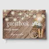 白い素朴フローラの美しい木樽 ゲストブック (正面)