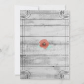 白い素朴木のポピーの花結婚のカード 招待状 (裏面)