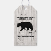 白い素朴木の板で熊 ギフトタグ (正面)