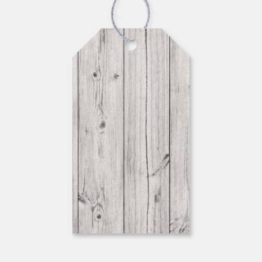 白い素朴木の板で熊 ギフトタグ (裏面)