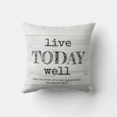 白い素朴木材は今日よくクリスチャン生きている クッション (裏面)