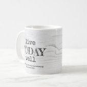 白い素朴木材は今日よくクリスチャン生きている コーヒーマグカップ (正面左)