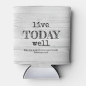 白い素朴木材は今日よくクリスチャン生きている 缶クーラー (正面)