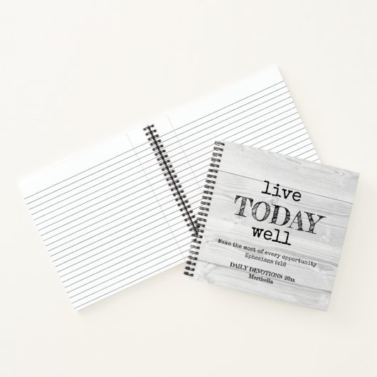 白い素朴木材は今日よく毎日の祈りに住んでいる ノートブック (内部)