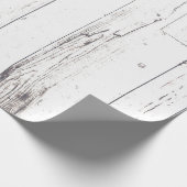 白い素朴木材みすぼらしいシックな田舎の結婚式 ラッピングペーパー (角)