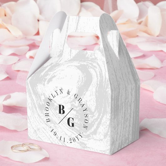 白い素朴木目の質シックな冬の結婚式 フェイバーボックス (ウェディング)