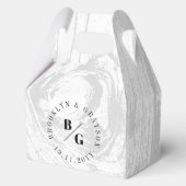 白い素朴木目の質シックな冬の結婚式 フェイバーボックス (正面)