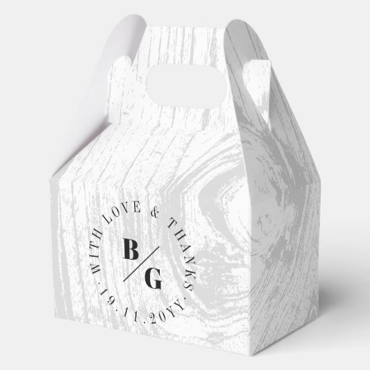 白い素朴木目の質シックな冬の結婚式 フェイバーボックス (裏面)