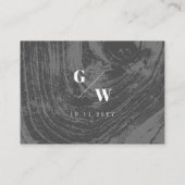 白い素朴木目の質感の冬の結婚式 プレイスカード (裏面)