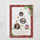 白い素朴木&格子状クリスマスツリー4写真 シーズンカード (正面)