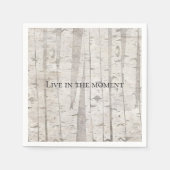 白い素朴樺の木の木 スタンダードカクテルナプキン (正面)