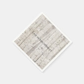 白い素朴樺の木の木 スタンダードカクテルナプキン (角)