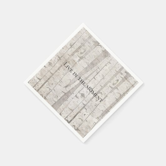 白い素朴樺の木の木 スタンダードカクテルナプキン (角)