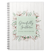 白い素朴納屋の木に南コットンの花 ノートブック (正面)