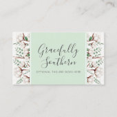 白い素朴納屋の木に南コットンの花 名刺 (正面)