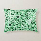 白い素朴緑のインターレース風変わり切り出し アクセントクッション (正面)