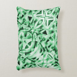 白い素朴緑のインターレース風変わり切り出し アクセントクッション