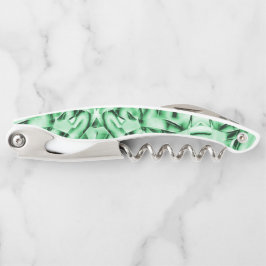 白い素朴緑のインターレース風変わり切り出し ソムリエナイフ