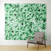 白い素朴緑のインターレース風変わり切り出し タペストリー (インサイチュ(横))