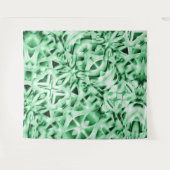 白い素朴緑のインターレース風変わり切り出し タペストリー (正面(横))