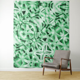 白い素朴緑のインターレース風変わり切り出し タペストリー