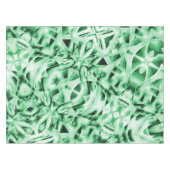 白い素朴緑のインターレース風変わり切り出し テーブルクロス (正面(横))